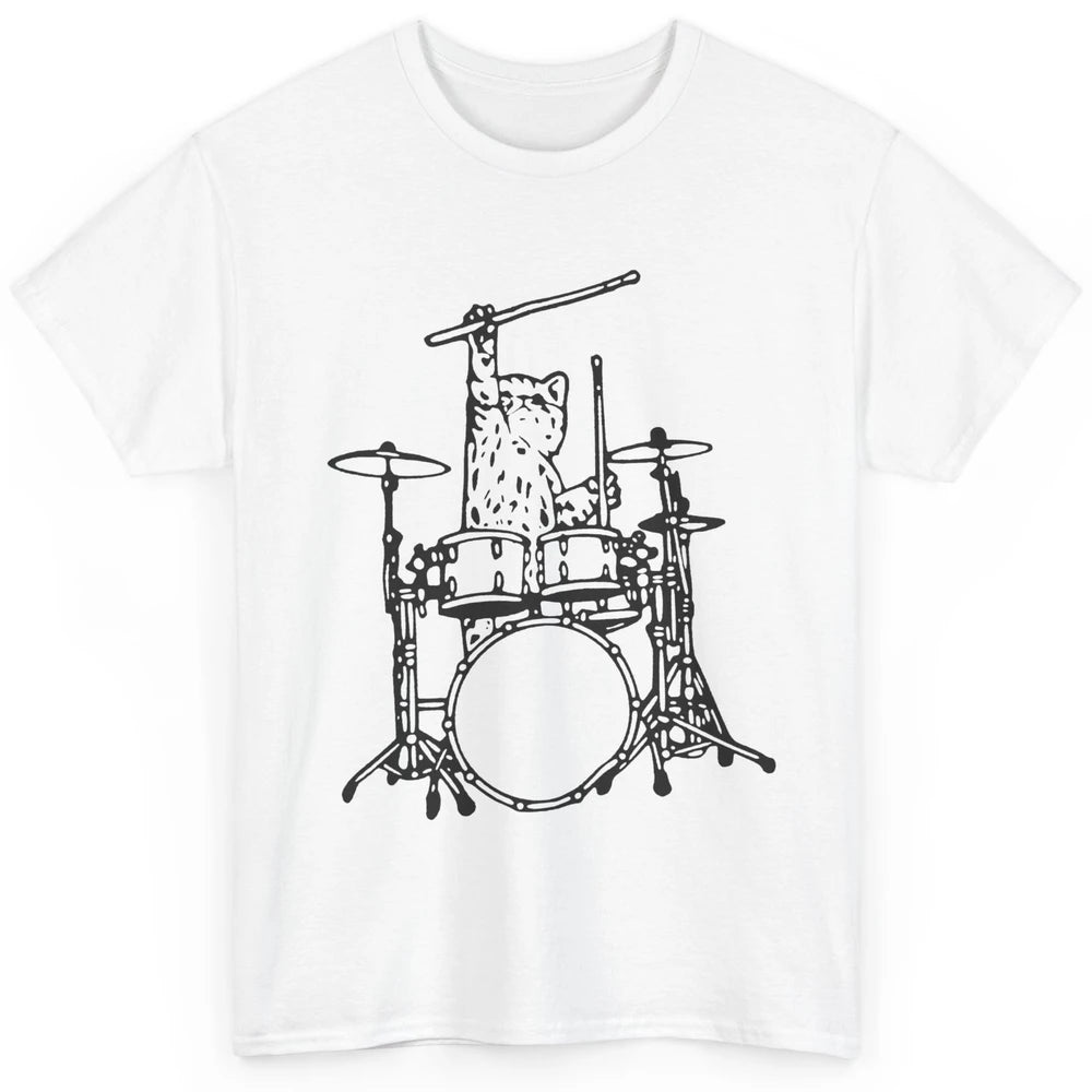 Funny Cat Drumming Drummers Percussionists Musician Gift Classic Unisex T-Shirt