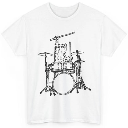 Funny Cat Drumming Drummers Percussionists Musician Gift Classic Unisex T-Shirt