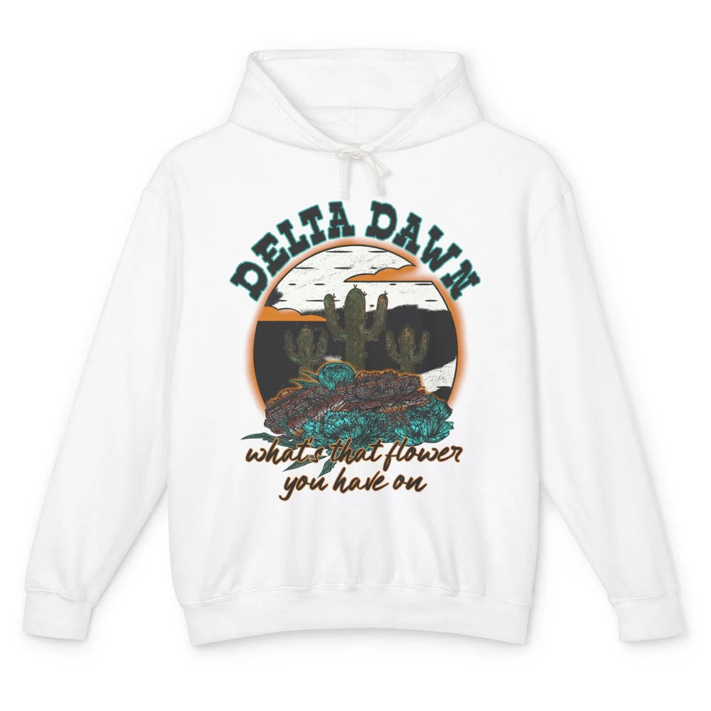 Retro Desert Night Delta Dawn What's That Flower Western Unisex Lightweight Hoodie