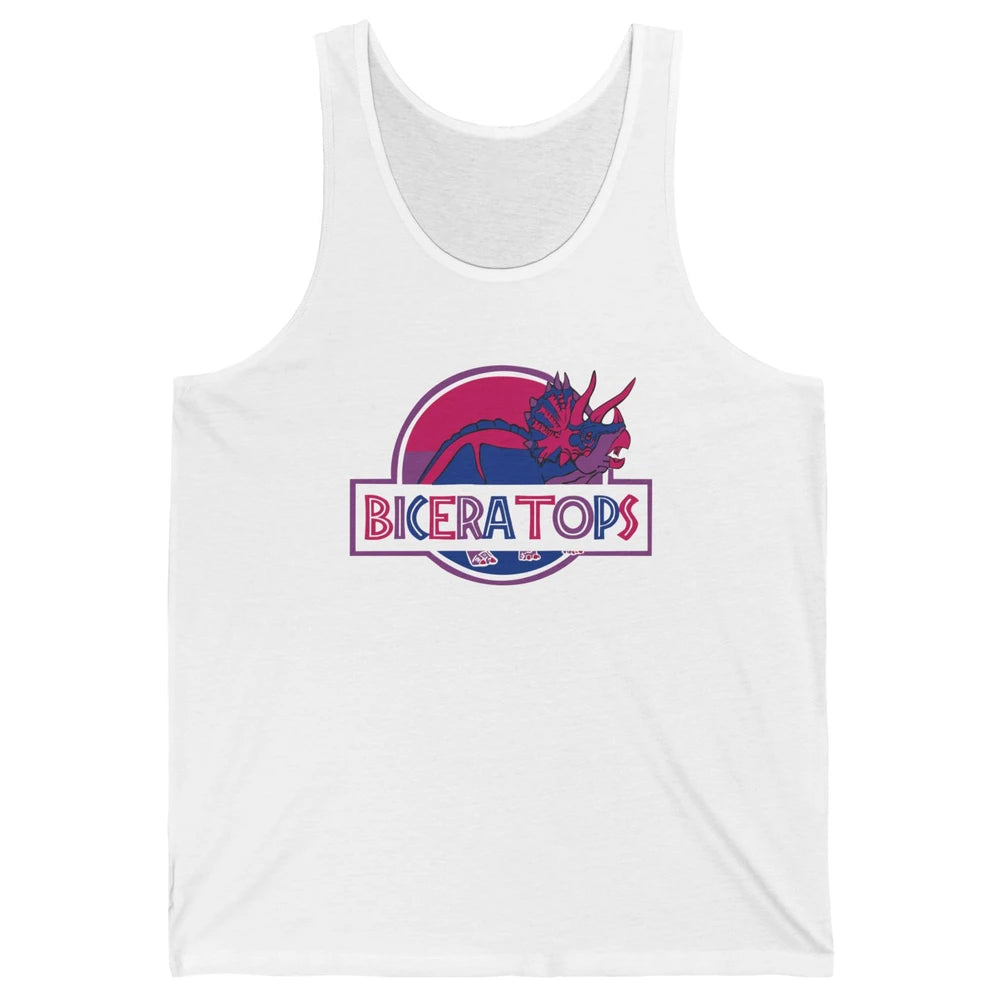 Biceratops Bisexual Ceratops Dinosaur LGBT Pride Month Unisex Jersey Tank