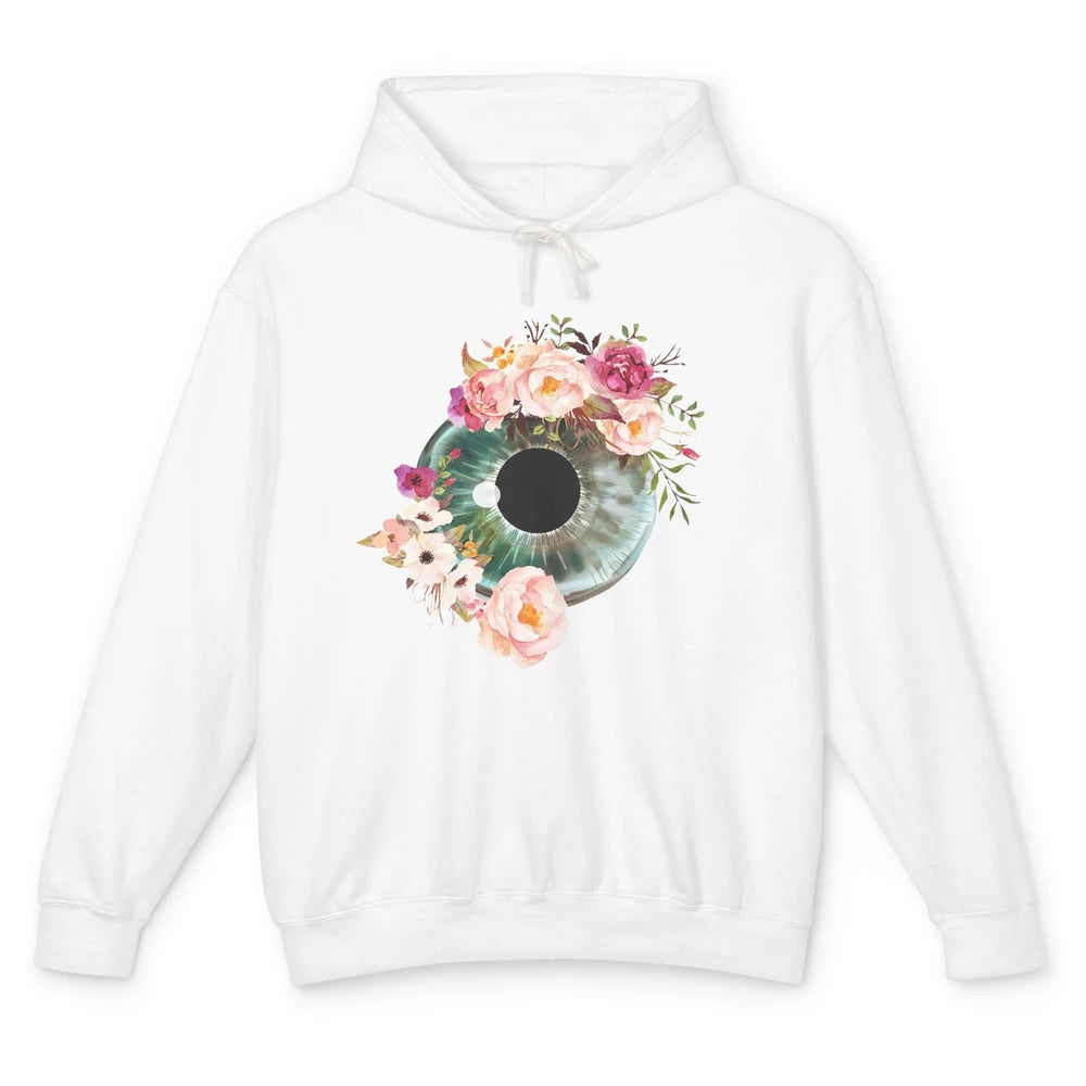 Floral Eyeball Optometrist Eye Anatomy Ophthalmology Tech Unisex Lightweight Hoodie