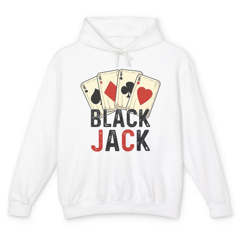 Funny Poker Dealer Card Gambler Blackjack Player Retro Game Unisex Lightweight Hoodie