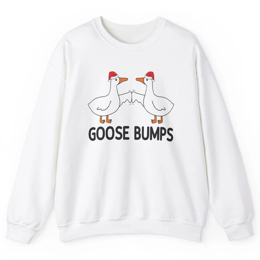 Funny Silly Goose Christmas Santa Goosebumps Winter Holiday Unisex Crewneck Sweatshirt