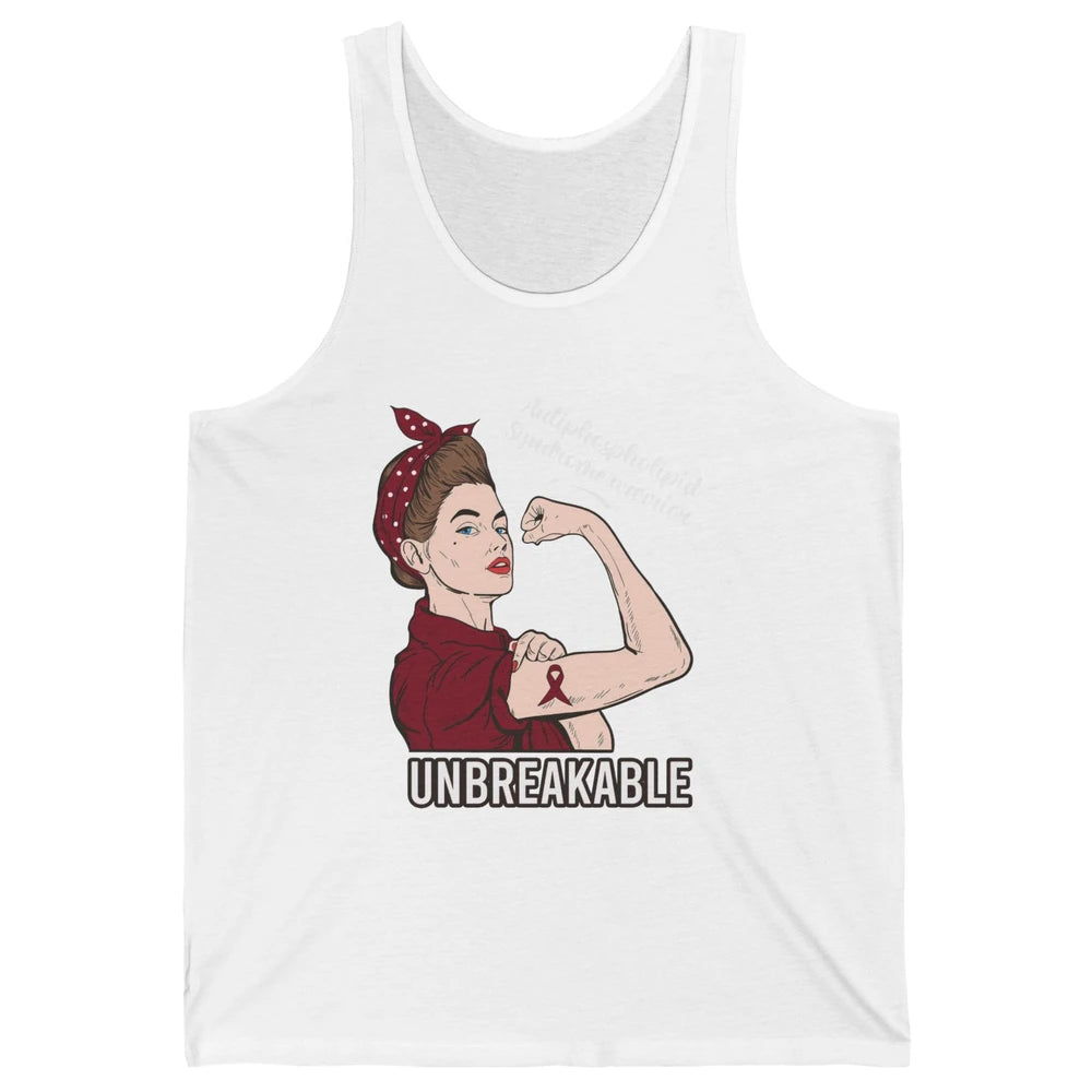 Antiphospholipid Syndrome Ribbon Strong Woman Unbreakable Unisex Jersey Tank