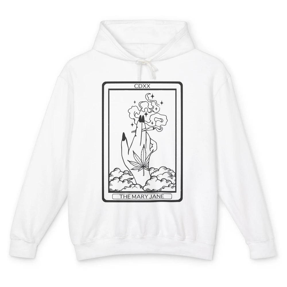 Vintage Weed Mary Jane Tarot Card Weed Smoker Smoking Lady Unisex Lightweight Hoodie