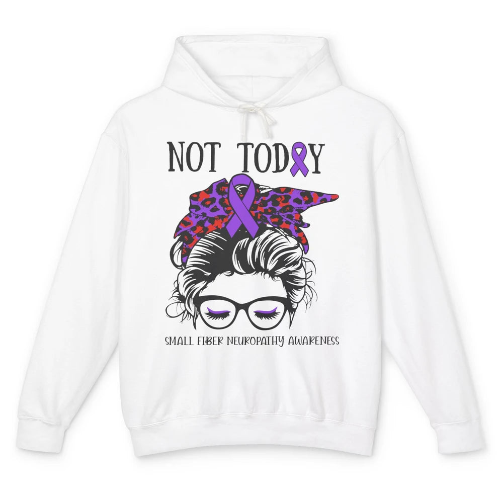 Small Fiber Neuropathy Awareness Ribbon Messy Bun Not Today Unisex Lightweight Hoodie