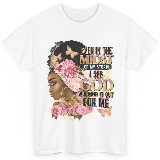 Black Girl In The Midst Of Storm Afro Woman Christian Belief Classic Unisex T-Shirt