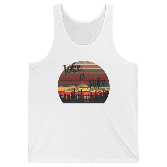 Vintage Take A Hike Sunset Hiker Hiking Camping Lover Gift Unisex Jersey Tank