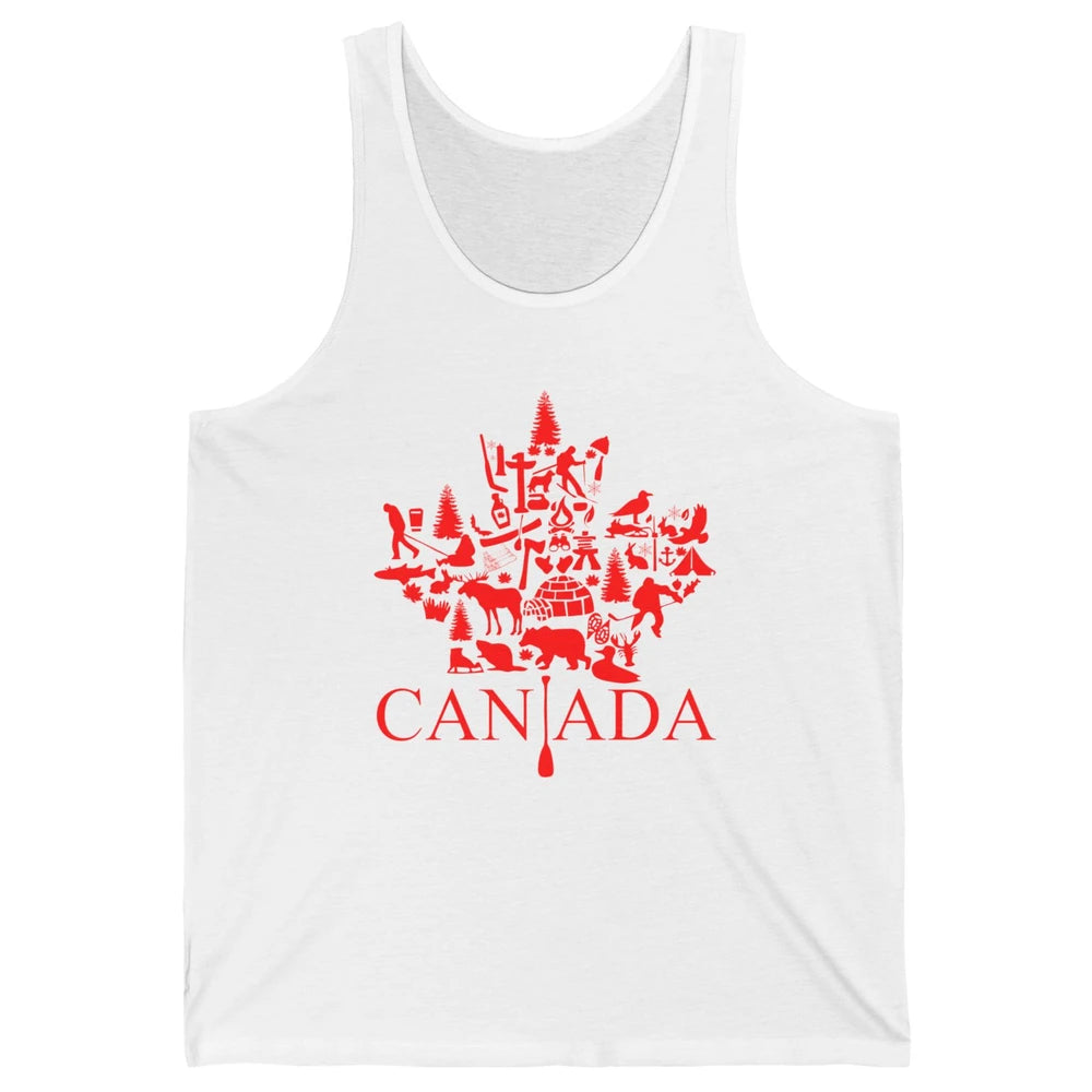 Canada Maple Leaf Canadian Symbols Canadian Root Gift Unisex Jersey Tank