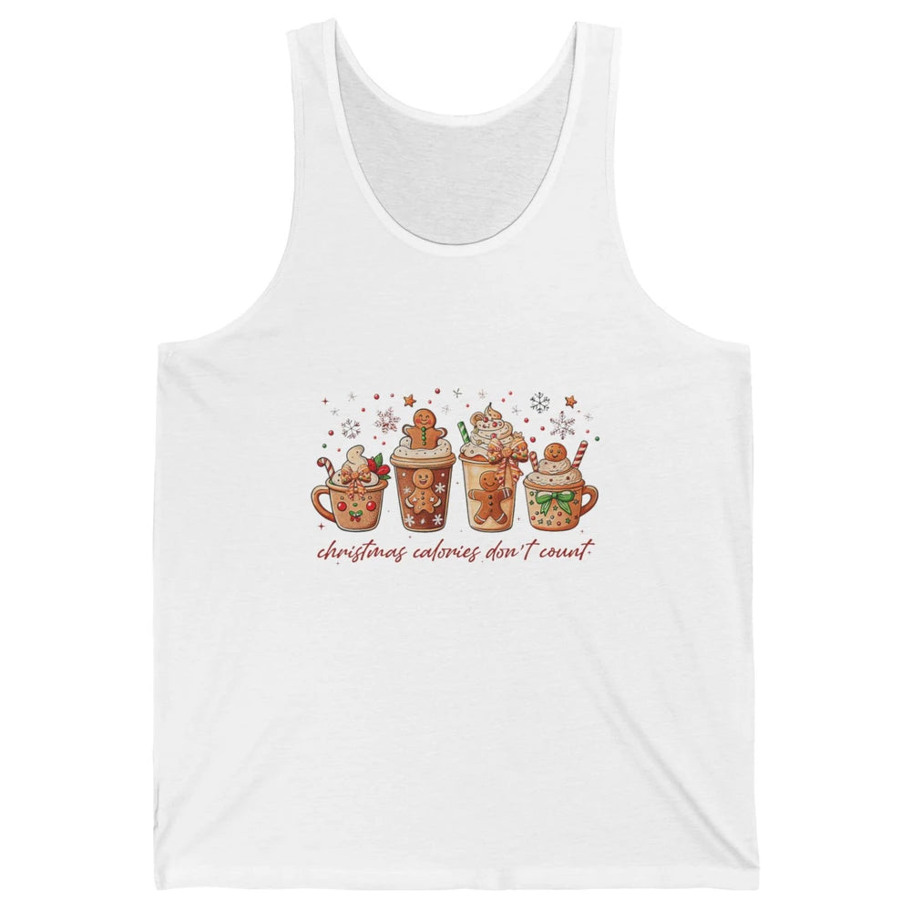 Christmas Calories Not Count Funny Gingerbread Coquette Coffee Xmas Unisex Jersey Tank