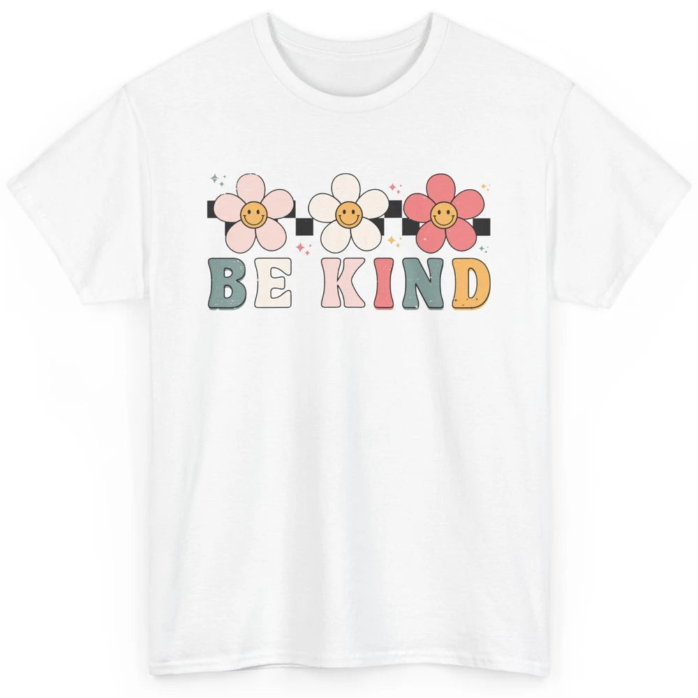 Be Kind Smiling Face Daisy Boho Mental Health Matter Retro Classic Unisex T-Shirt