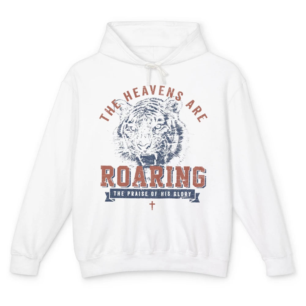 Lion Lightning Bolt Heavens Are Roaring Christian Catholic Unisex Lightweight Hoodie