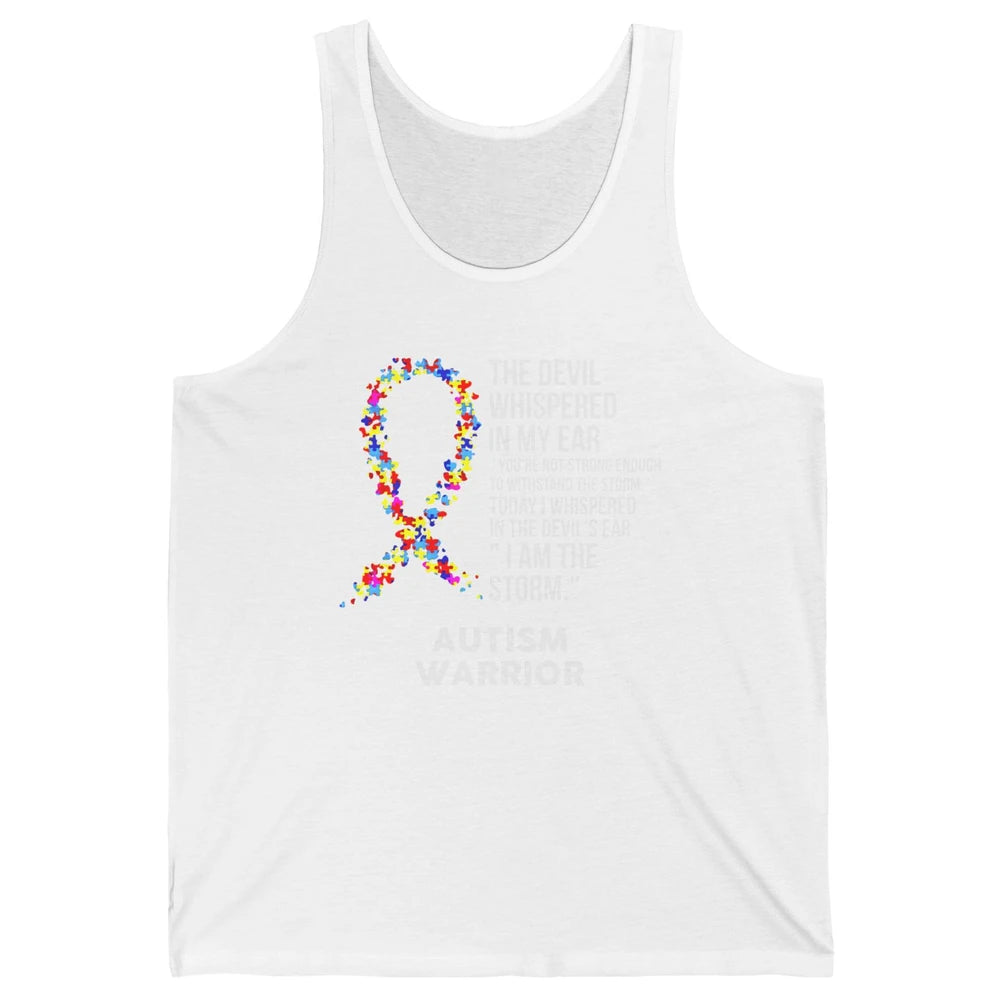 Autism Awareness Support Ribbon The Devil Whispered In Ear Unisex Jersey Tank