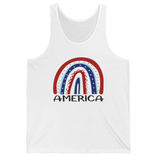 US Flag America Rainbow July 4th American Patriots Gift Unisex Jersey Tank