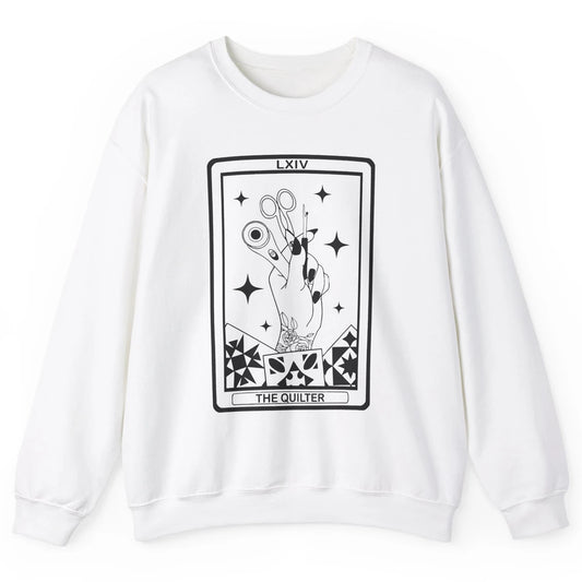 The Quilter Tarot Card Quilting Tool Sewing Yarning Crafting Unisex Crewneck Sweatshirt