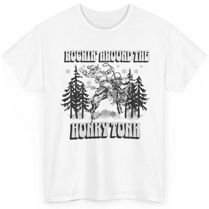 Cowboy Rocking Around The Honky Tonk Christmas Tree Western Classic Unisex T-Shirt