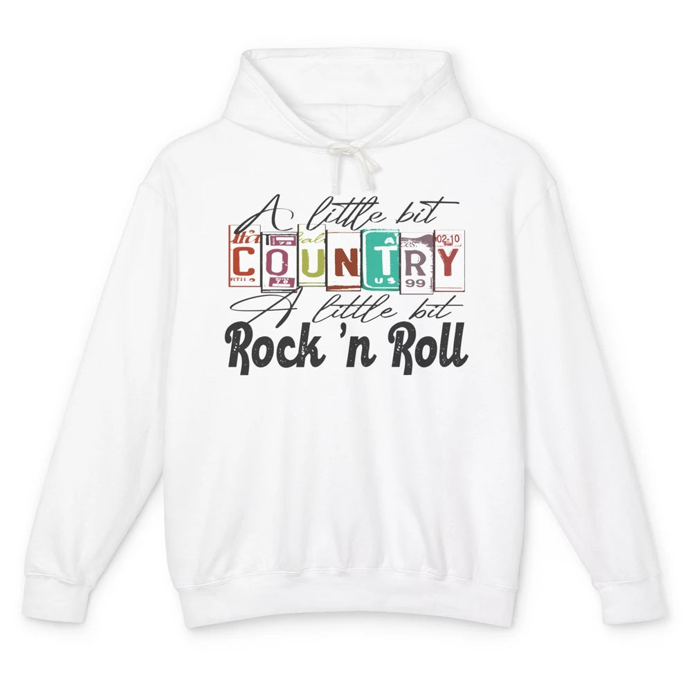 Retro A Little Bit Country A Little Bit Rock n Roll Western Unisex Lightweight Hoodie