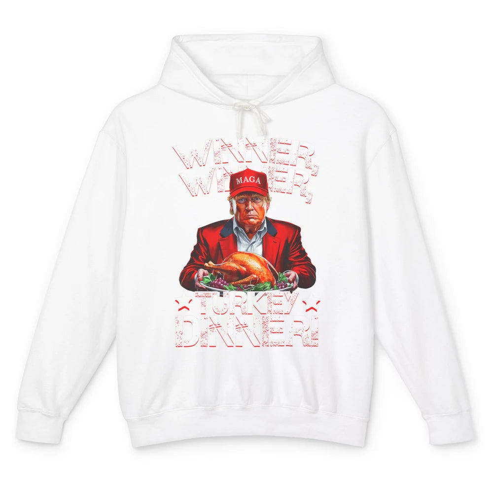 Funny Trump Winner Turkey Dinner Thanksgiving Donald Trump President Republican Political Humor Unisex Lightweight Hoodie