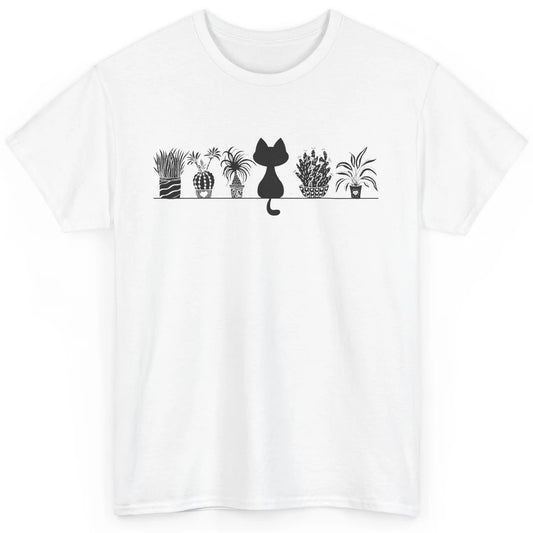 Black Cat Succulent Plant Cactus Cat Lady Gardening Planting Classic Unisex T-Shirt