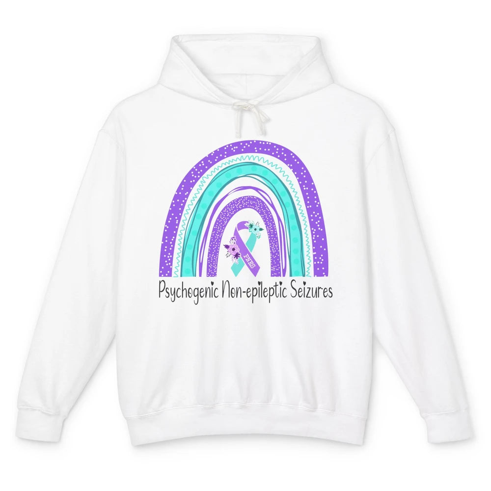 Psychogenic Non-epileptic Seizures PNES Purple Teal Rainbow Unisex Lightweight Hoodie