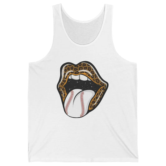 Baseball Lovers Leopard Lips Baseball Players Gift Unisex Jersey Tank