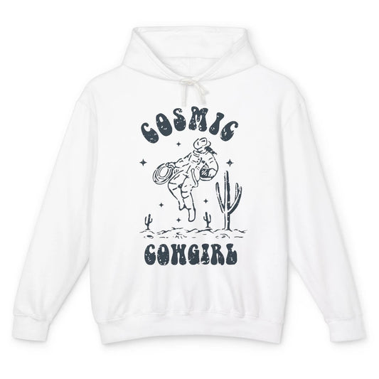 Retro Cowgirl In Space Cosmic Cowboy Western Country Cowgirl Unisex Lightweight Hoodie