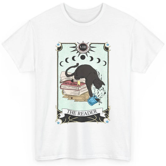 Witchy Black Cat The Reader Tarot Card Mystic Celestial Moon Classic Unisex T-Shirt