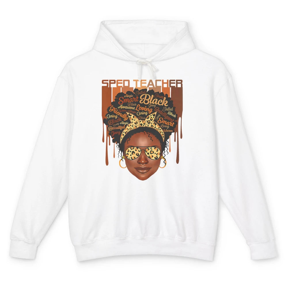 Black Woman Sped Teacher Afro Melanin Special Education SLP Unisex Lightweight Hoodie