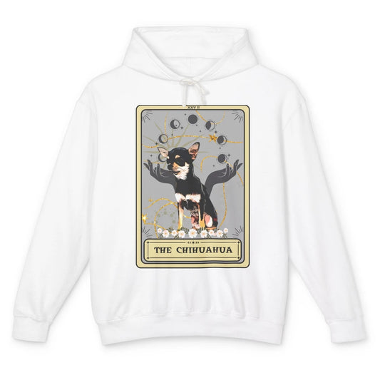 The Chihuahua Tarot Card Black Chihuahua Halloween Dog Mom Unisex Lightweight Hoodie