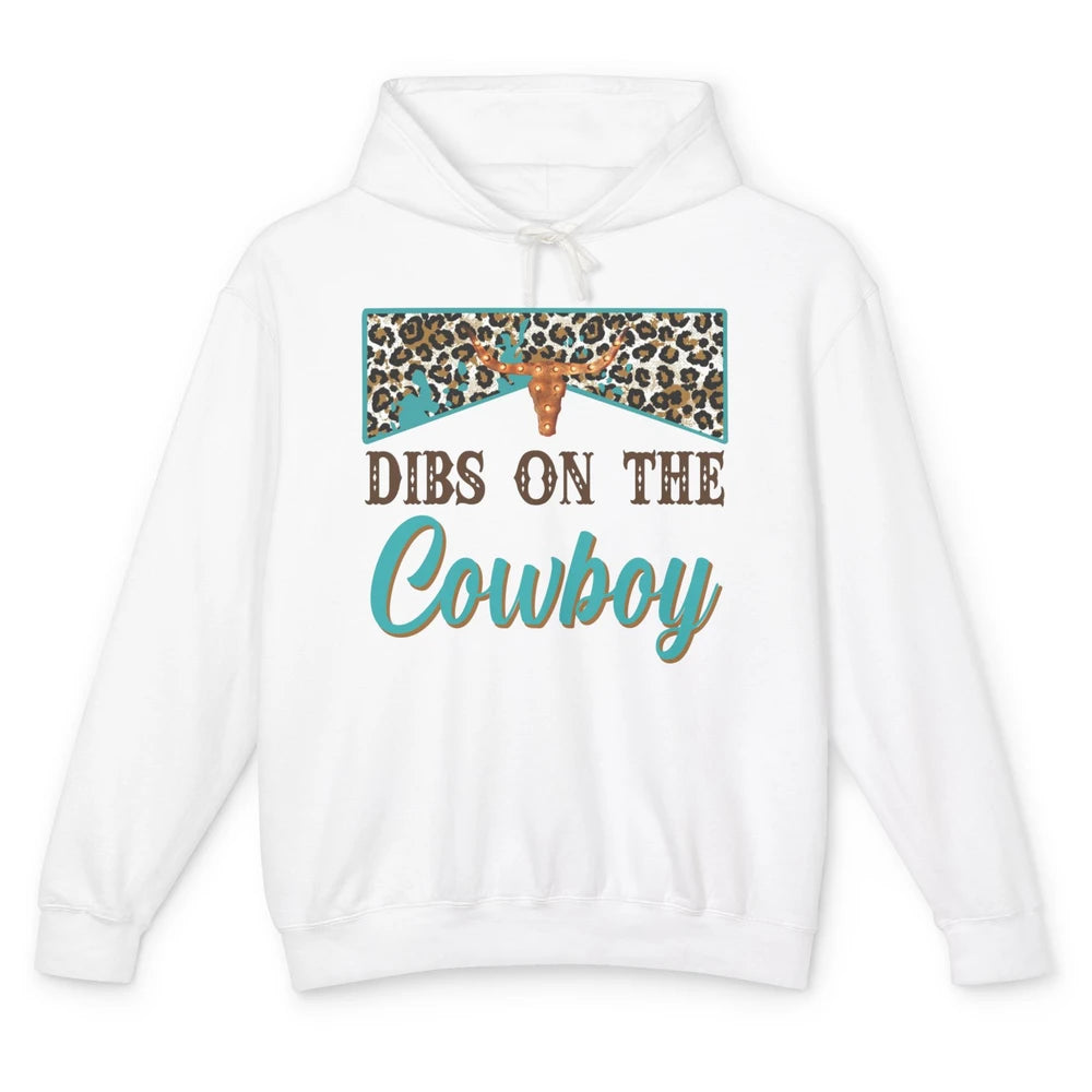 Leopard Bull Skull Dibs On The Cowboy Western Country Cowboy Unisex Lightweight Hoodie