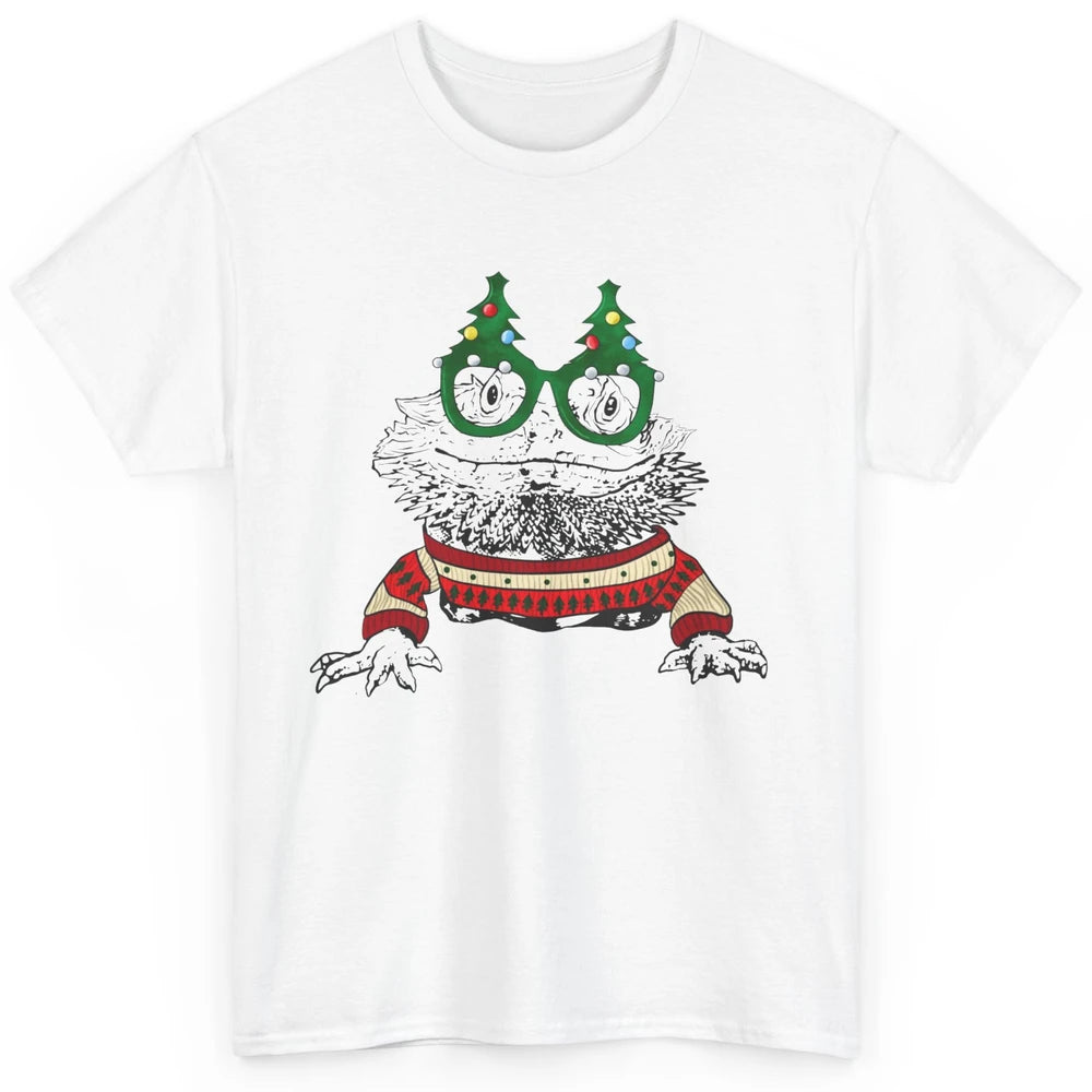 Christmas Bearded Dragon Glasses Animal Merry Xmas Gift Classic Unisex T-Shirt