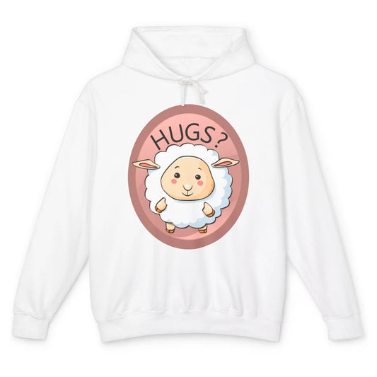 Cute Hugs Baby Sheep Shepherd Lamb Farm Animal Farmer Kawaii Unisex Lightweight Hoodie