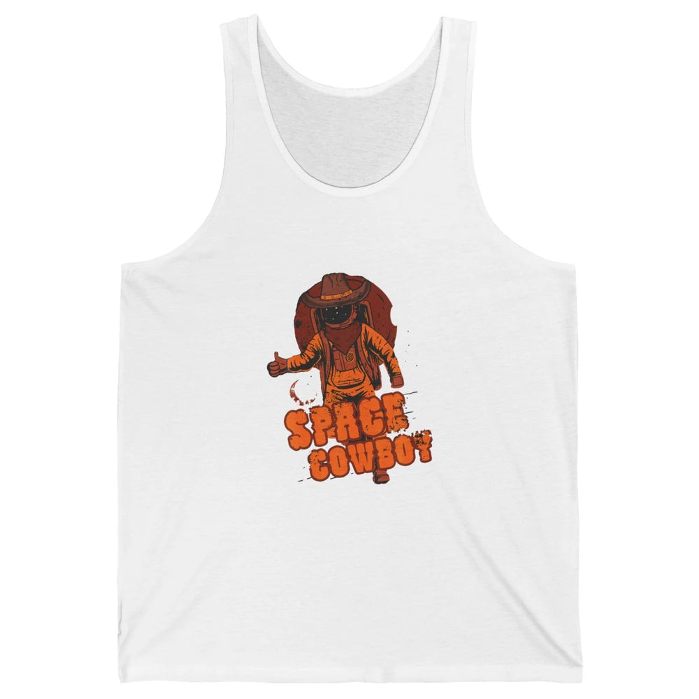 Retro Space Cowboy Cowgirl Rodeo Horse Astronaut Western Unisex Jersey Tank