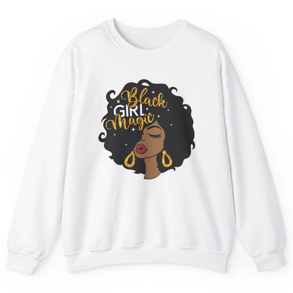 Black Girl Magic Afro Girls Melanin Black Woman Black Queen Unisex Crewneck Sweatshirt