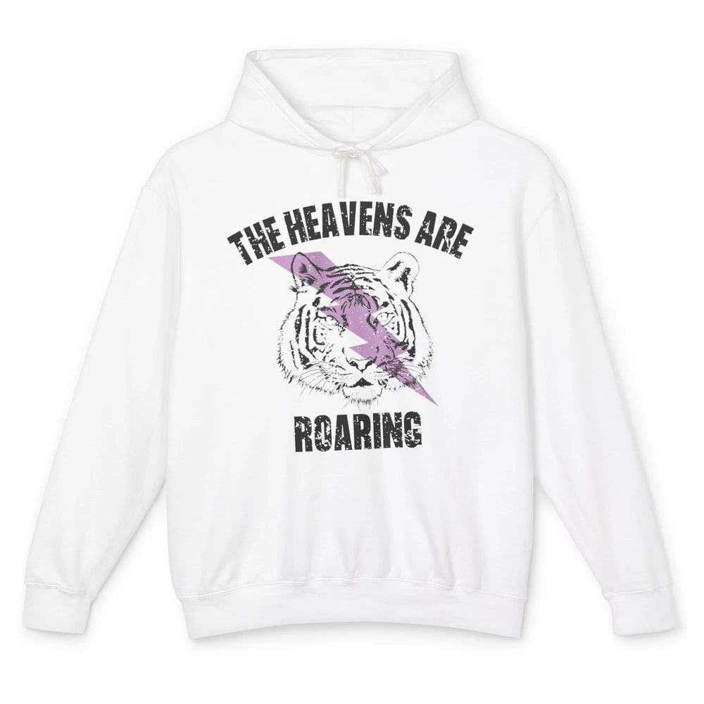 Lion Lightning Bolt Heavens Are Roaring Christian Catholic Unisex Lightweight Hoodie