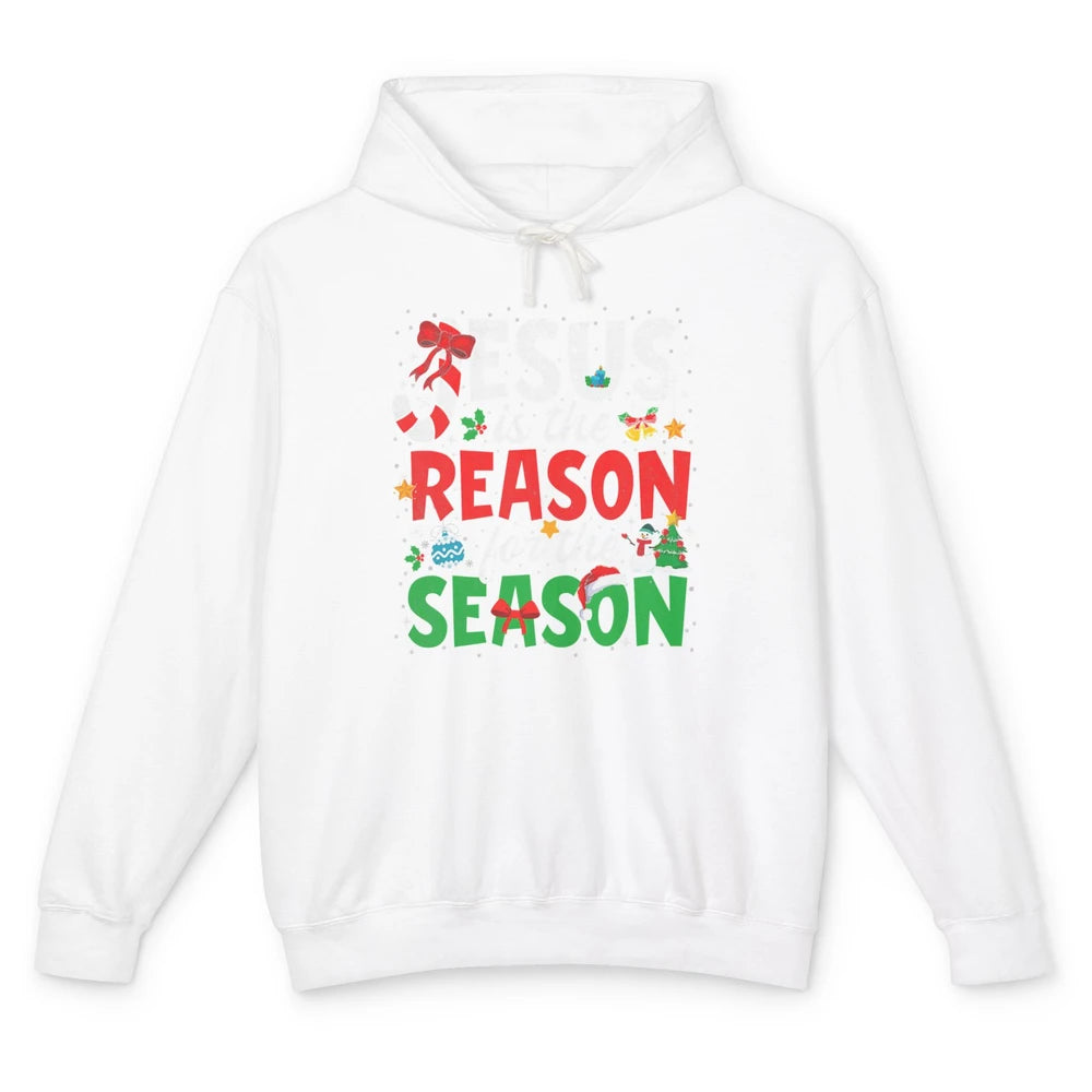 Merry Christmas Jesus The Reason For Season Xmas Candy Tree Unisex Lightweight Hoodie