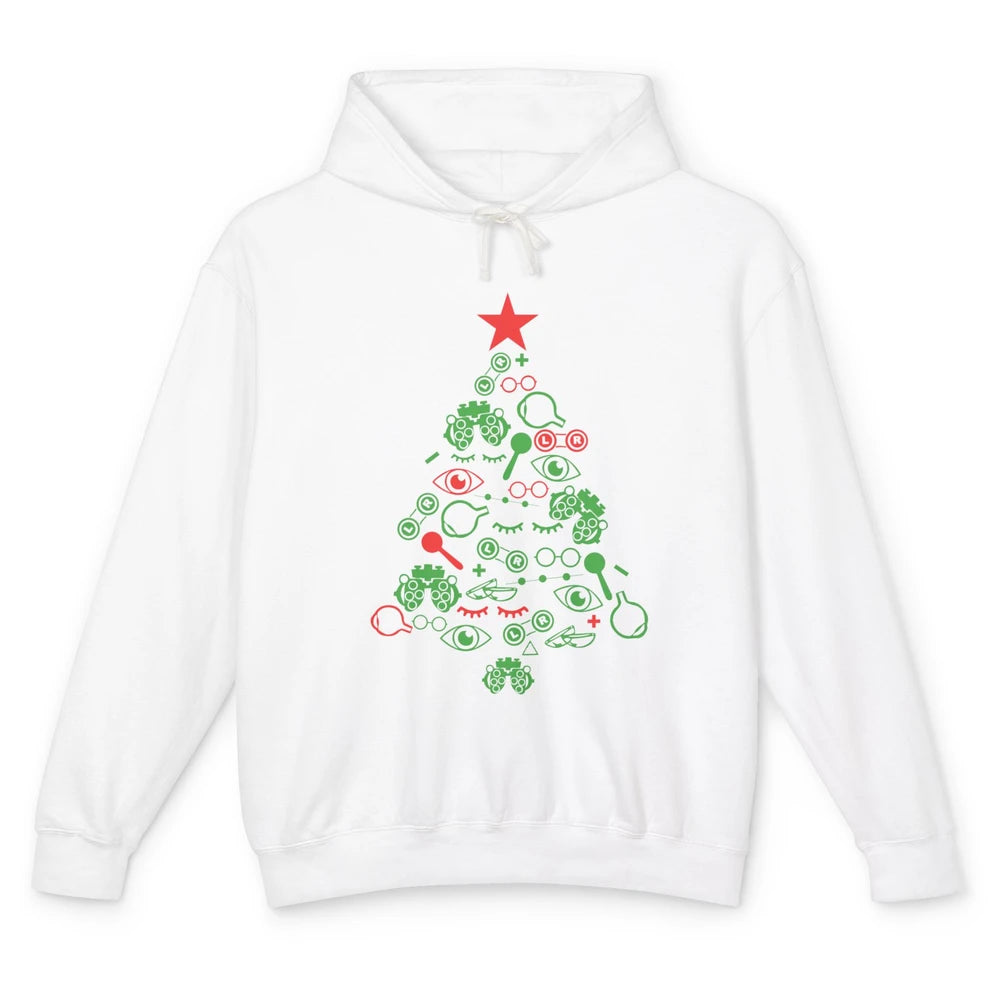 Funny Optometrist Symbols Christmas Tree Optician Optometry Unisex Lightweight Hoodie