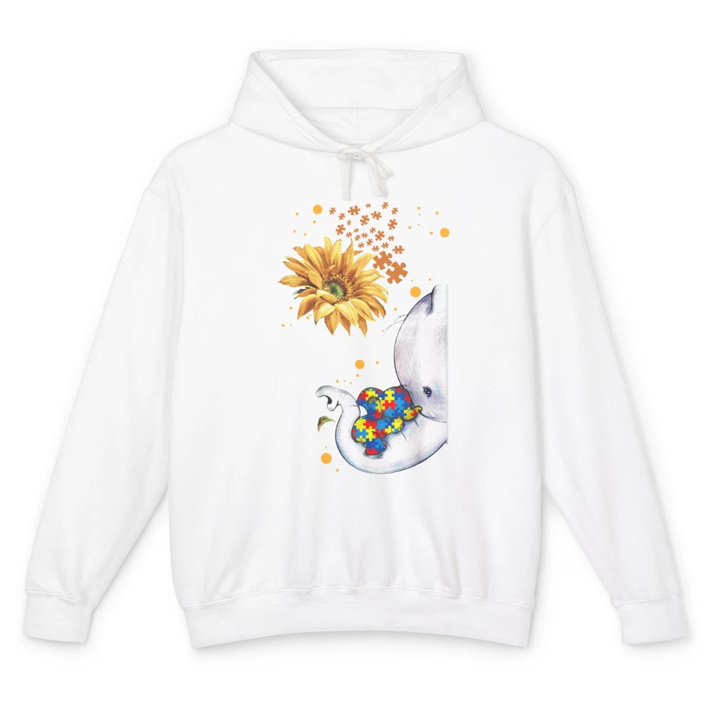 Sunflower Autism Elephant Mom It's Okay To Be Different Unisex Lightweight Hoodie