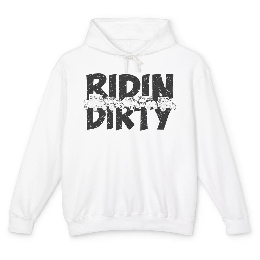 Retro UTV SXS Rider Riding Dirty ATV Offroad Riding SXS Life Unisex Lightweight Hoodie