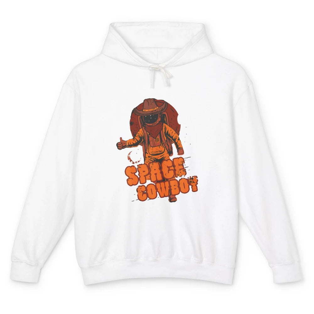 Retro Space Cowboy Cowgirl Rodeo Horse Astronaut Western Unisex Lightweight Hoodie