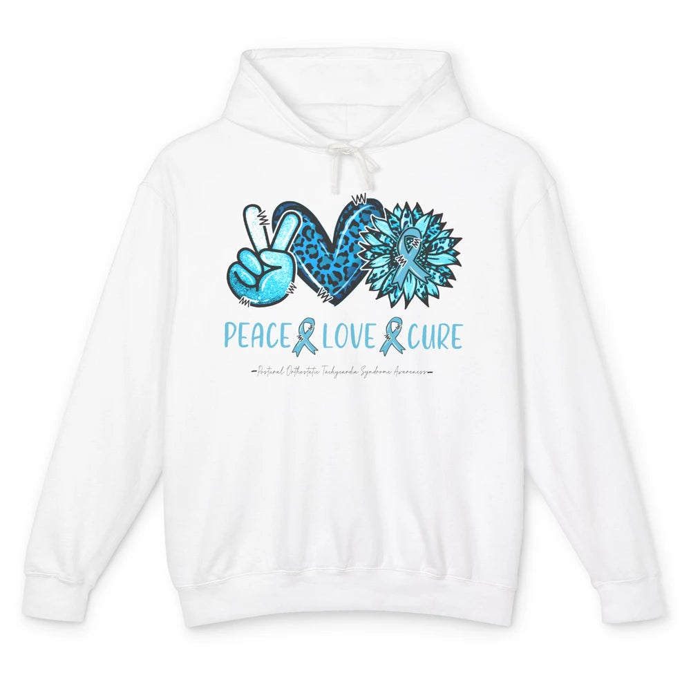 POTS Postural Orthostatic Tachycardia Peace Love Cure Unisex Lightweight Hoodie