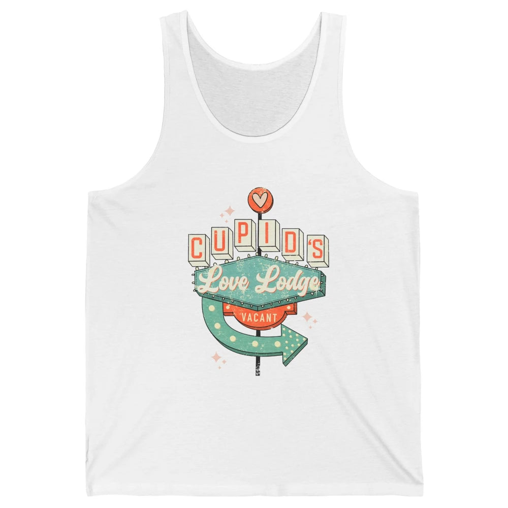 Retro Valentines Cupid's Love Lodges Funny Couples Valentine Unisex Jersey Tank