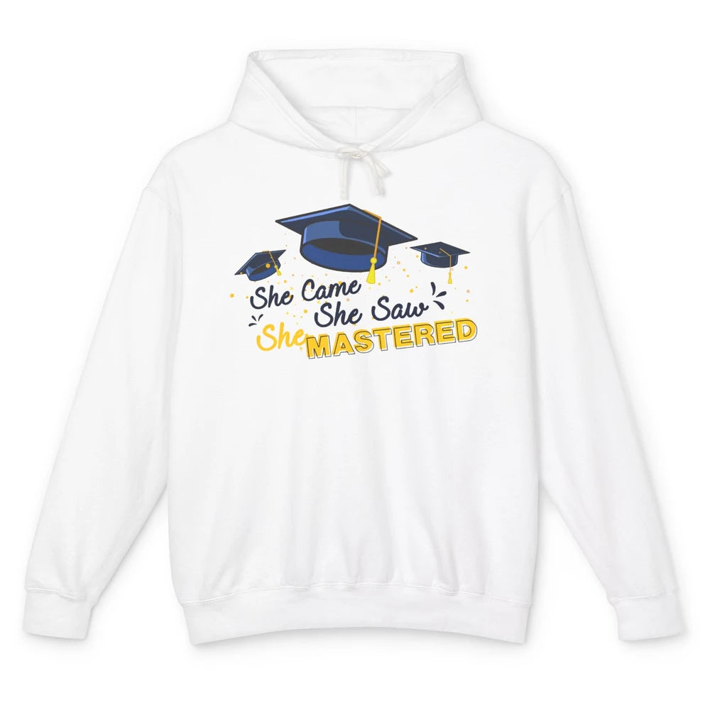 She Came She Saw She Mastered It 2022 Senior Graduation Gift Unisex Lightweight Hoodie