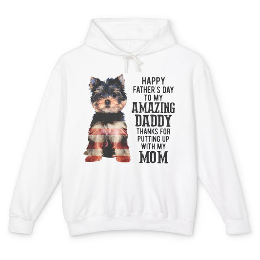 Yorkshire Terrier Fathers Day To My Amazing Dad Yorkie Lover Unisex Lightweight Hoodie