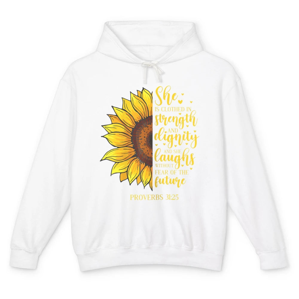 Sunflower Jesus Faith Christian God Bible Verse Religious Unisex Lightweight Hoodie