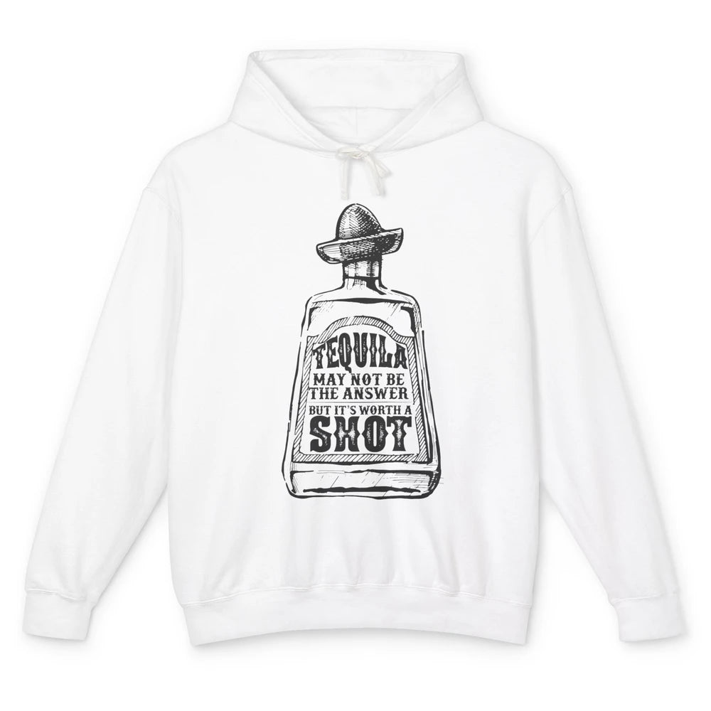 Retro Cowboy Hat Tequila May Not Be Answer Western Country Unisex Lightweight Hoodie