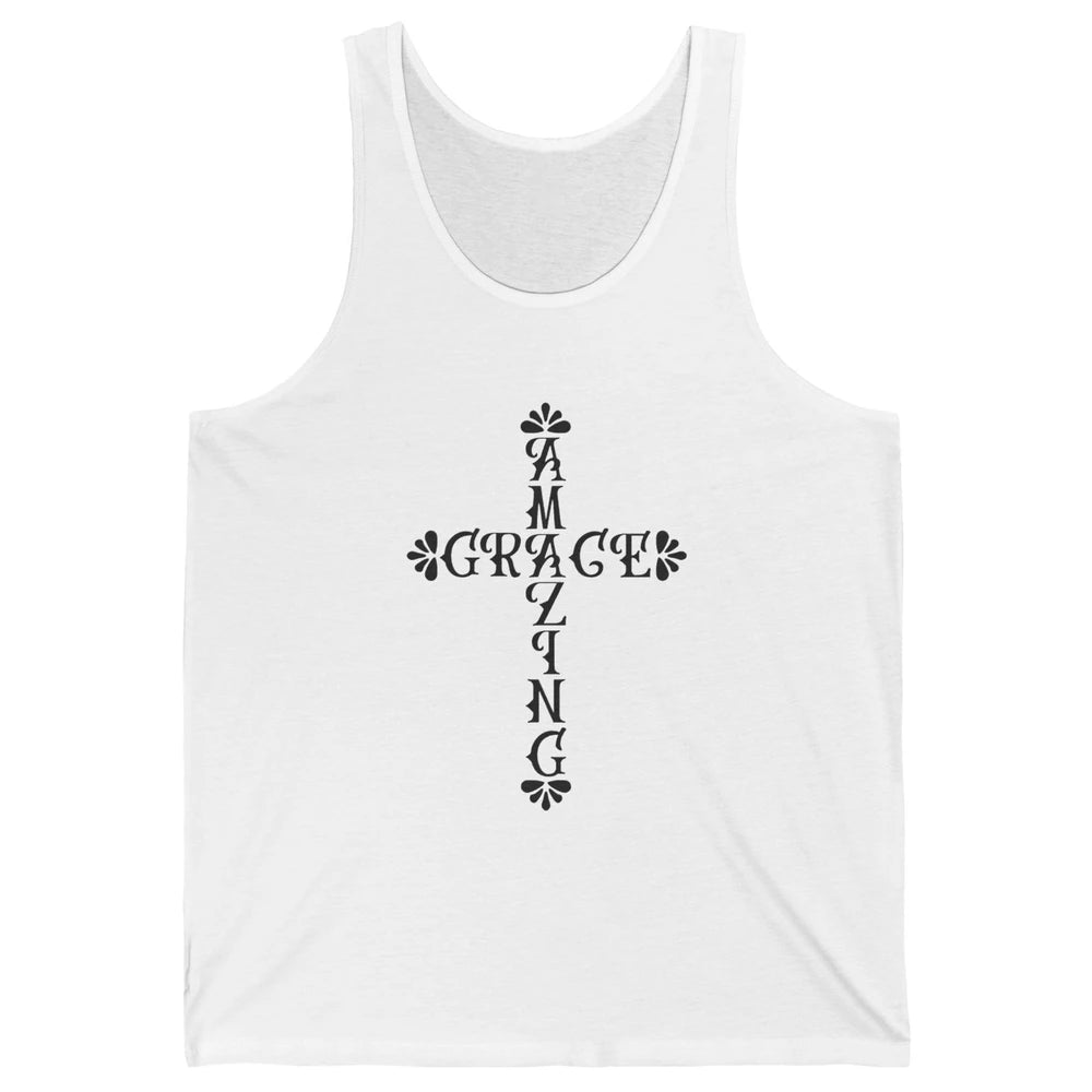 Amazing Grace Jesus Cross God Lovers Christian Religious Unisex Jersey Tank