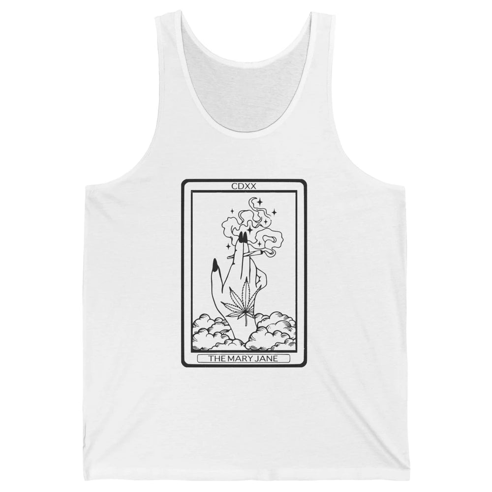 Vintage Weed Mary Jane Tarot Card Weed Smoker Smoking Lady Unisex Jersey Tank