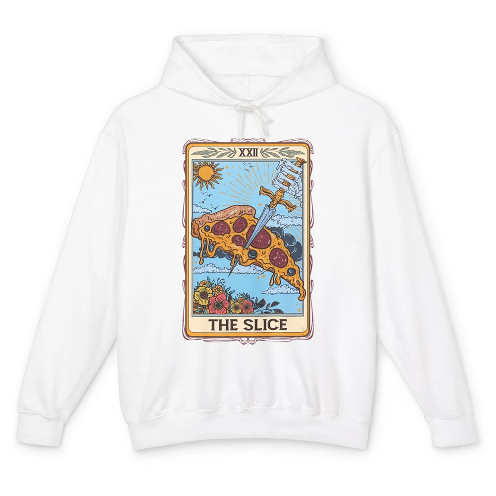 Funny Floral The Slice Tarot Card Pizza Fast Food Vintage Unisex Lightweight Hoodie