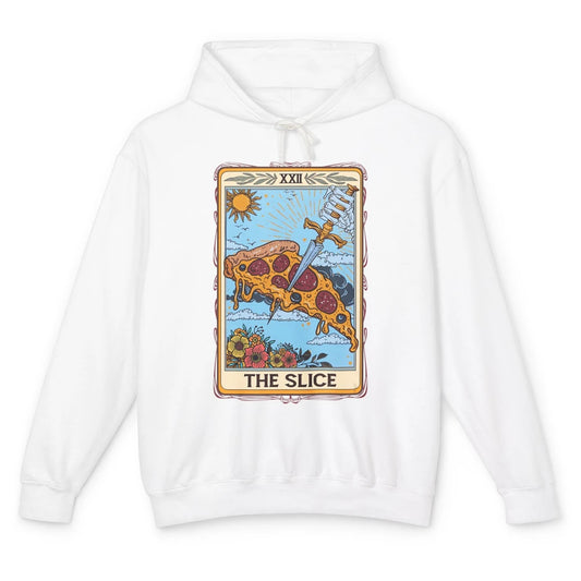 Funny Floral The Slice Tarot Card Pizza Fast Food Vintage Unisex Lightweight Hoodie